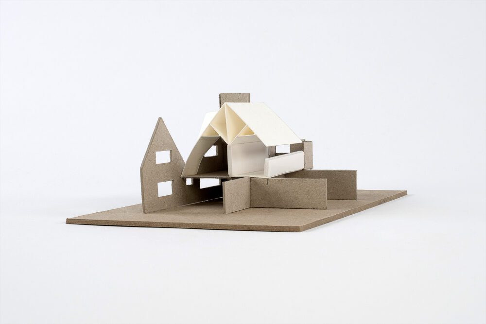 Stacey Lewis - London Architect. Architecture – A House for a Gardener, Munstead Wood - 1:200 Maquette, Greyboard, Foamboard, and White Card.