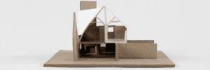 Stacey Lewis - London Architect. Architecture – A House for a Gardener, Munstead Wood - 1:200 Maquette, Greyboard, Foamboard, and White Card.