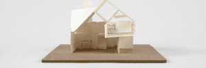 Stacey Lewis - London Architect. Architecture – A House for a Gardener, Munstead Wood - 1:200 Maquette, Watercolour Paper.