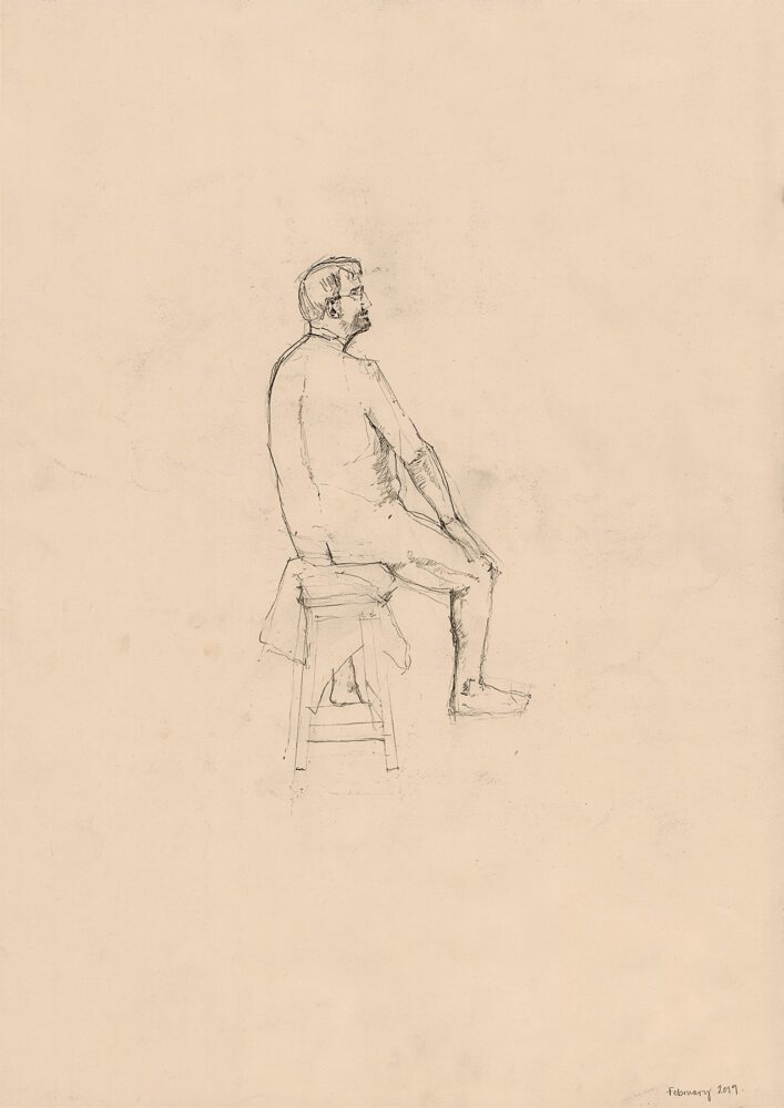 Seated Man, Life Drawing, 10-Minute Pose | Stacey Lewis | Architect | London