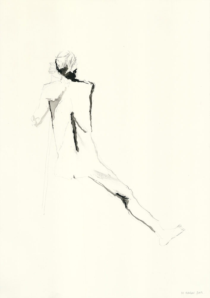 Leaning Figure, Life Drawing, 10-Minute Pose | Stacey Lewis | Architect | London