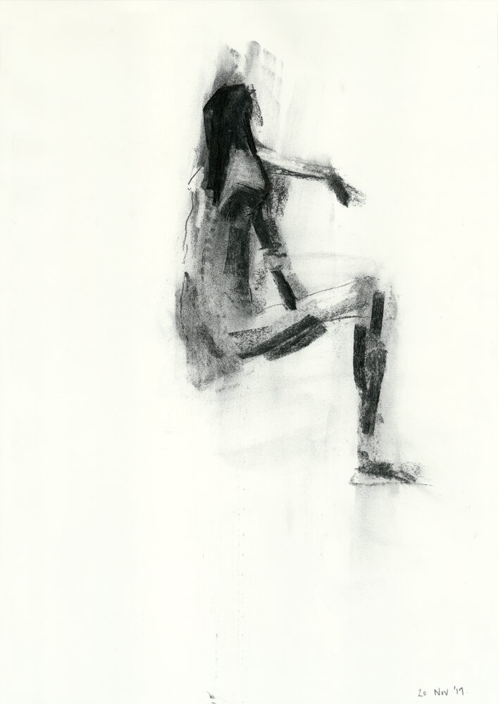 Stacey Lewis. London Architect. Seated Man, Life Drawing, 10-Minute Pose - 20 November 2019, The Garrett Centre, Bethnal Green - Charcoal on Cartridge Paper, 420mm x 594mm