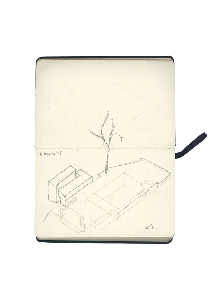 Stacey Lewis - London Architect - Sketchbook – Sketchbook V - Piscina da Quinta da Conceição, designed by Álvaro Siza, 1958-65