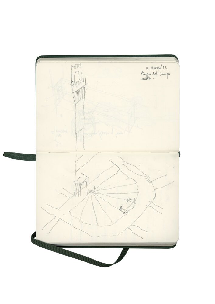 Stacey Lewis - Architect London - Sketchbook – Sketchbook VI - Piazza del Campo, 1297-49 - Siena, Italy