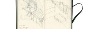 Stacey Lewis - Architect London - Sketchbook – Sketchbook VI - Turn End, designed by Peter Aldington, 1963-67 - Life Drawing